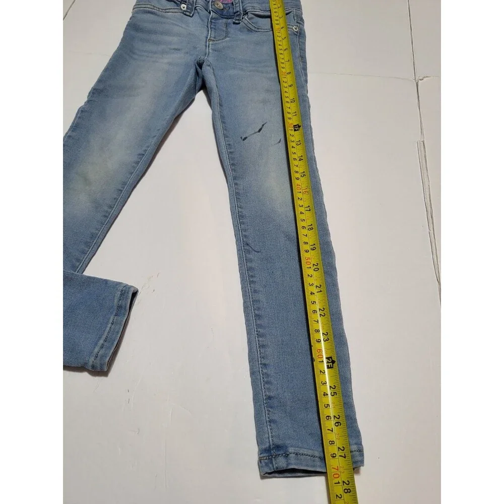 ​Childrens Place Girls Size 6/7 Skinny Jean Leggings Denim Adj Waist Medium Wash